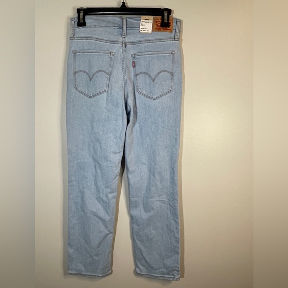 Levi’s 724 High Rise Slim Straight Crop Flynn Blue Distressed Size 27 - Picture 2 of 6